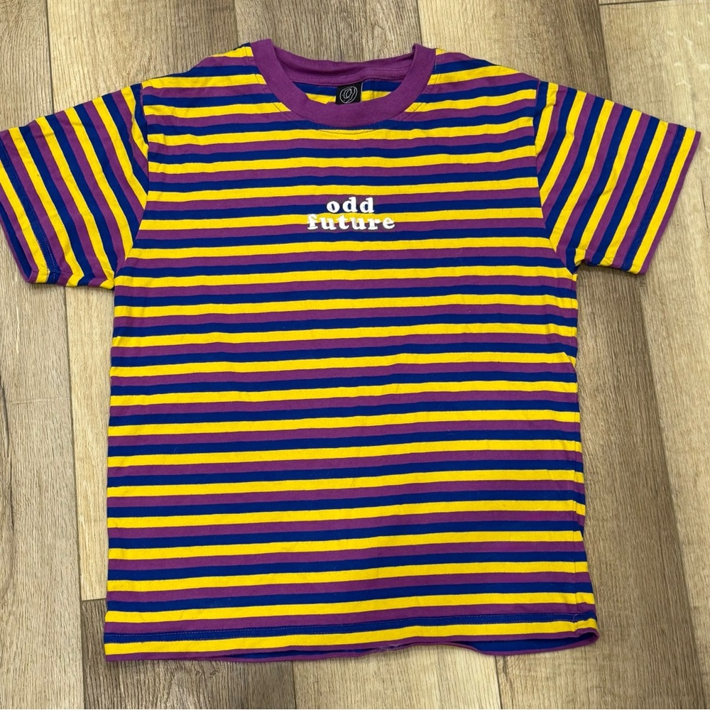 Odd Future Kids Colorful Striped Tee - Purple, Yellow, Blue